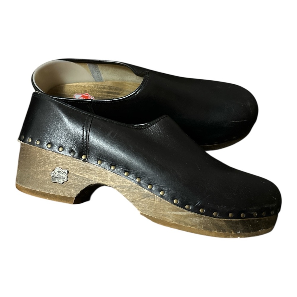 Berkemann Original Toeffler Clogs Black Wooden Soles Size EU 43 - Picture 6 of 9